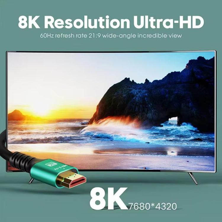 2M HDMI 2.1 8K HD Cable Connecting TV Computer Projector Video Cable, 2M