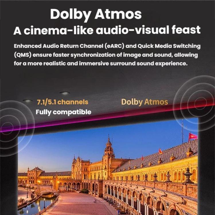 2M HDMI 2.1 8K HD Cable Connecting TV Computer Projector Video Cable, 2M