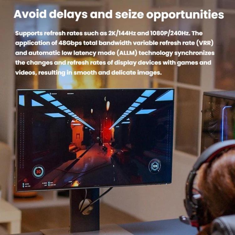 2M HDMI 2.1 8K HD Cable Connecting TV Computer Projector Video Cable, 2M