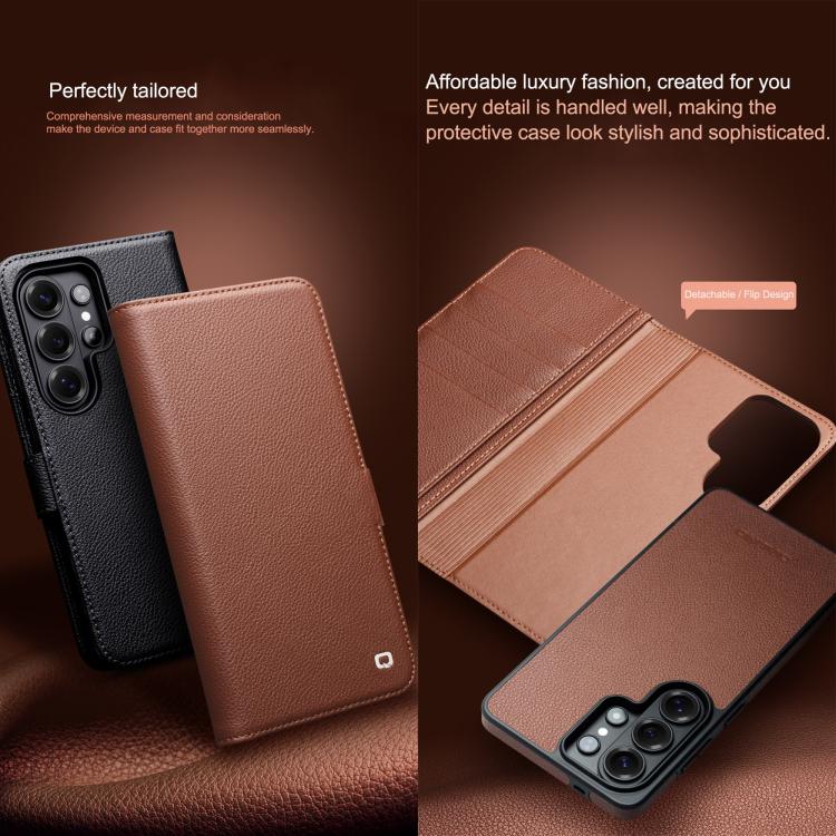 QIALINO Classics 3rd Genuine Leather Phone Case, For Samsung Galaxy S26 Ultra 5G