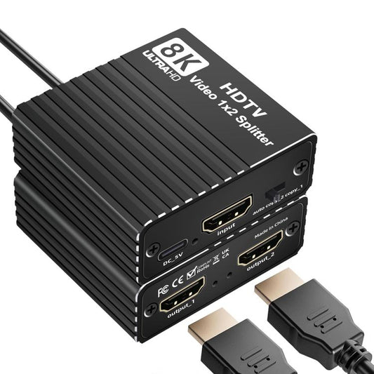 H12 8K 60Hz 1 In 2 Out Ultra HD HDMI Video Splitter, H12