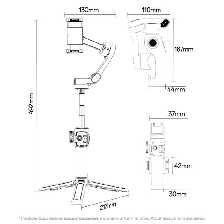 Yesido SF32 Pro Telescopic 3-Axis Gimbal Selfie Stick with AI Module, SF32 Pro