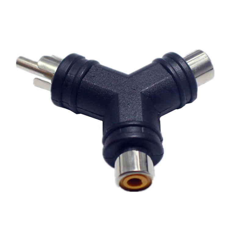 Y-type RCA Male to 2RCA Female AV RCA Tee Video Adapter, RCA Male to 2RCA Female