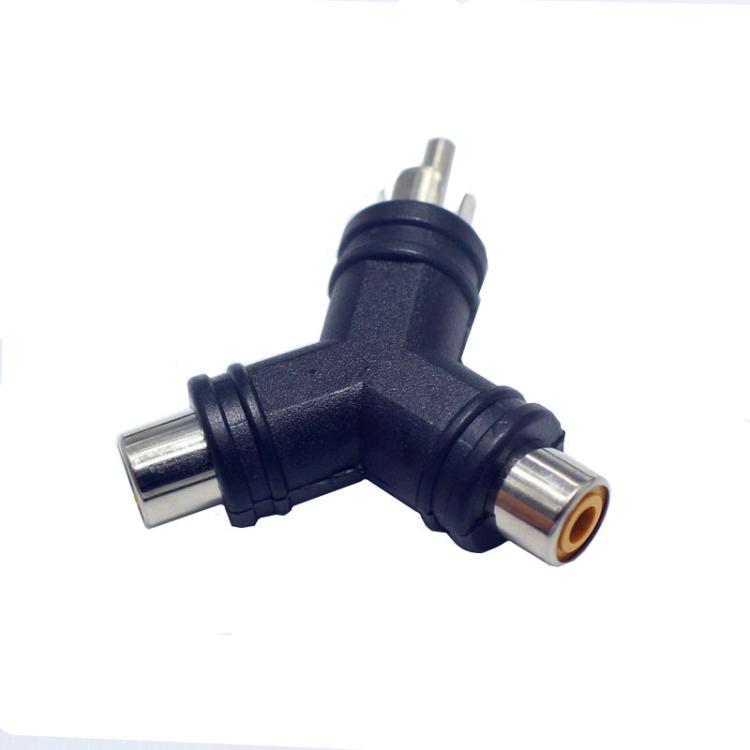 Y-type RCA Male to 2RCA Female AV RCA Tee Video Adapter, RCA Male to 2RCA Female