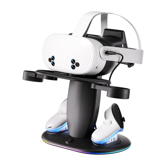 WG68 RGB Lighting VR Fast Charging Display Stand, US Plug, For Meta Quest 2 / 3 / 3S