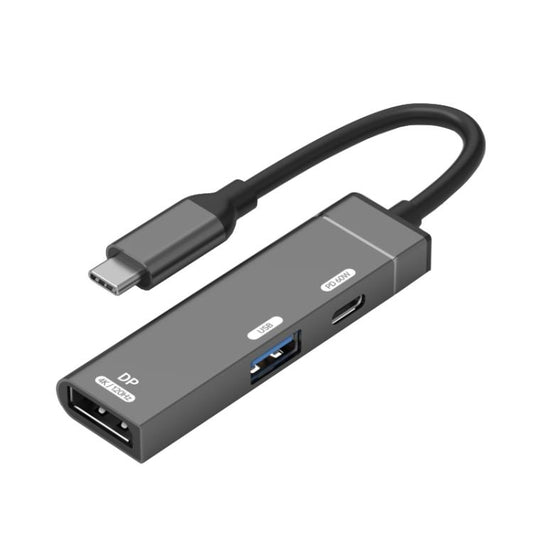 60W Type-C to Type-C, USB-A, 4K DisplayPort HUB Docking Station, Type-C to Type-C+USB+DP