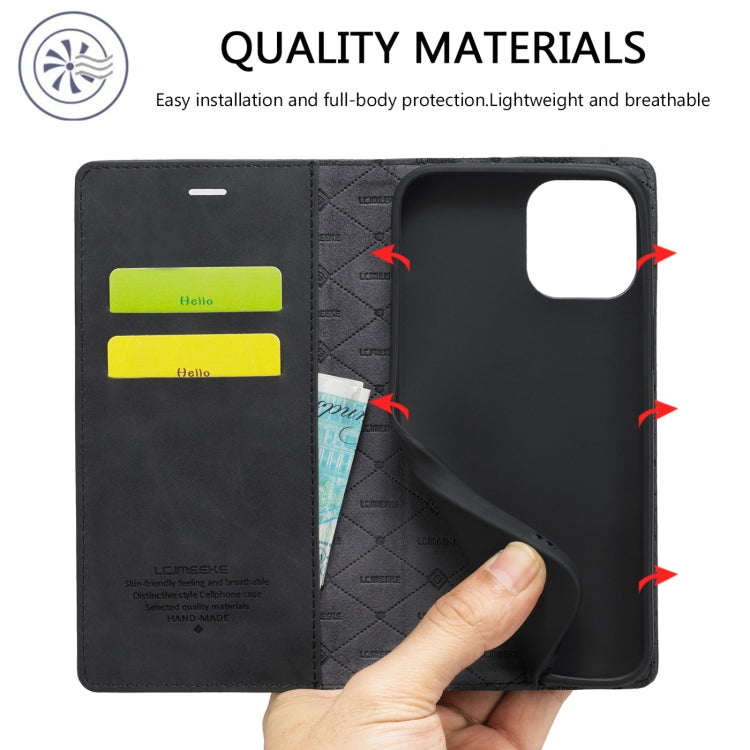 LC.IMEEKE Strong Magnetism Ultra-thin Horizontal Flip Shockproof Matte TPU + PU Leather Case with Holder & Card Slots & Wallet, For iPhone 12 mini, For iPhone 12 / 12 Pro, For iPhone 12 Pro Max, For iPhone 12 Pro, For iPhone XS / X, For iPhone XR      ...