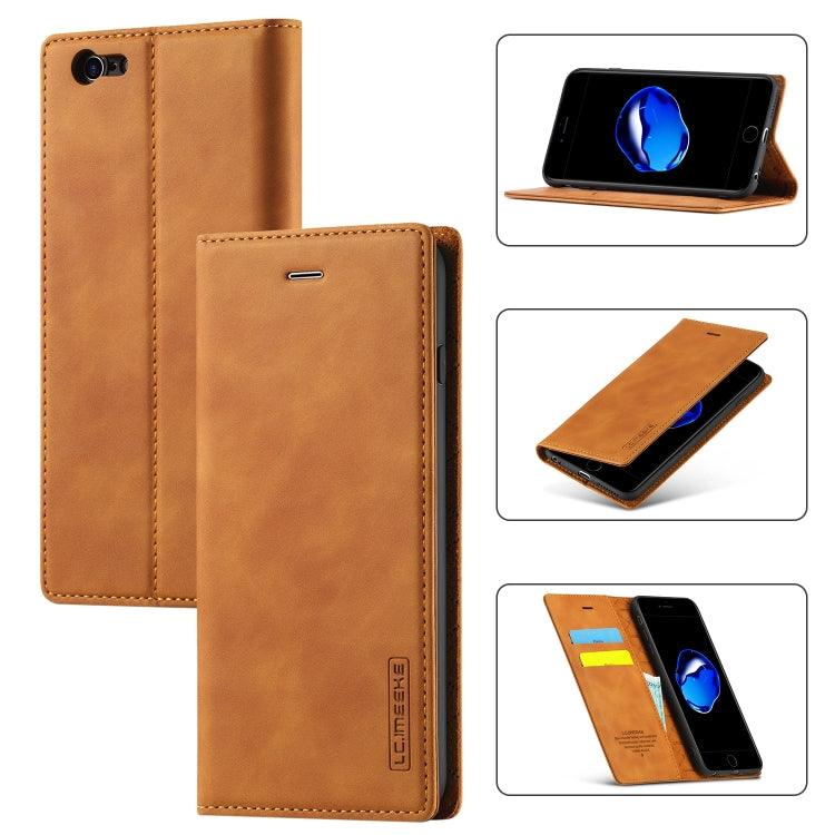 LC.IMEEKE Strong Magnetism Ultra-thin Horizontal Flip Shockproof Matte TPU + PU Leather Case with Holder & Card Slots & Wallet, For iPhone 12 mini, For iPhone 12 / 12 Pro, For iPhone 12 Pro Max, For iPhone 12 Pro, For iPhone XS / X, For iPhone XR      ...