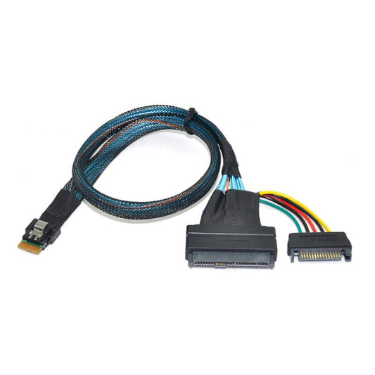 WG195 SFF-8654SlimSAS to SFF8639U.2 Hard Drive Data Transfer Adapter Cable NVMEPCIE4.0, 0.5m, 0.7m