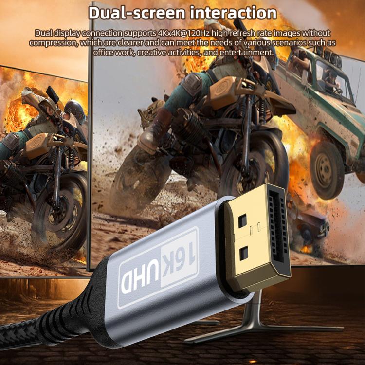 DP to DP 2.1 16K Gaming HD Cable Monitor Adapter Cable, 1m, 2m, 3m, 5m