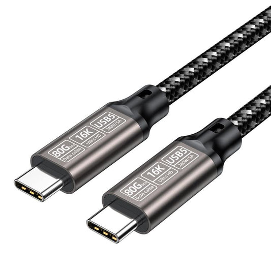 USB5 240W 16K 80Gbps Type-C to Type-C Thunderbolt 4 Full-function Data Cable