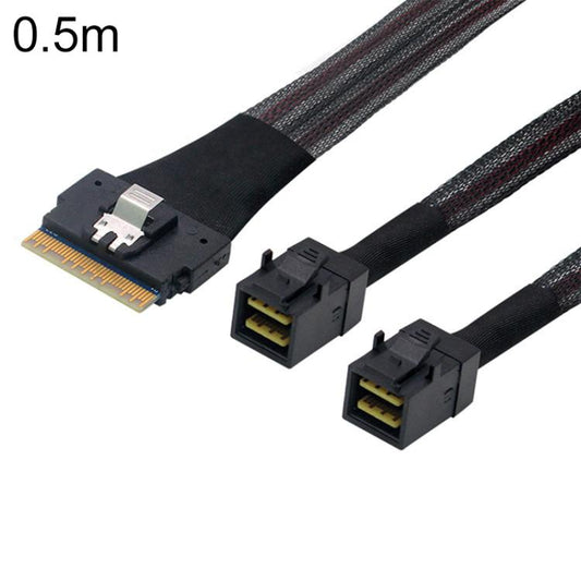 WG173 SFF-86548X to 2 x SFF-86434X High-speed SlimSAS Connection Cable, 0.5m, 0.8m
