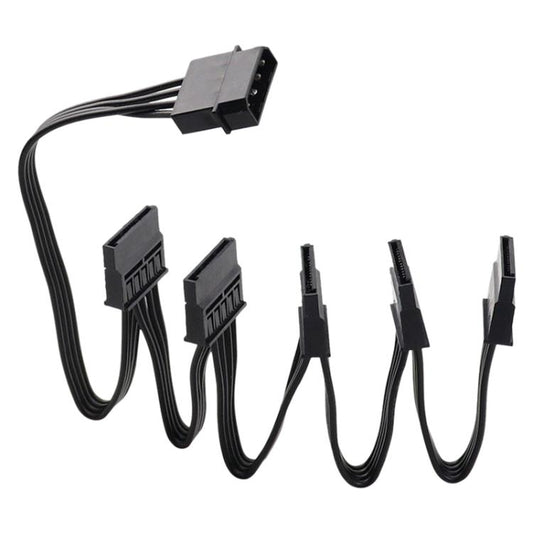 WG194 IDE 4 Pin to 5xSATA 15 Pin 1 to 5 Power Extension Hard Drive Adapter, 0.6m