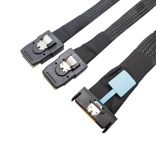 Gen5 MCIO X8 to Dual SFF-8087 Server Data Transfer Cable, MCIO X8 to Dual SFF-8087