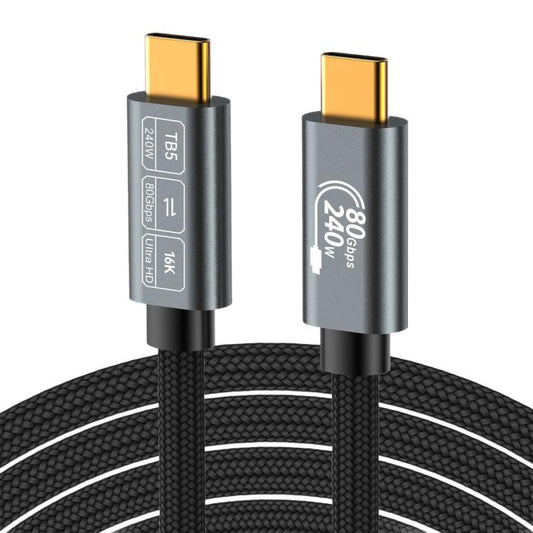 WG240 USB/Type-C to Type-C Thunderbolt 5 240W 240Gbps Data Fast Charging Cable, WG240