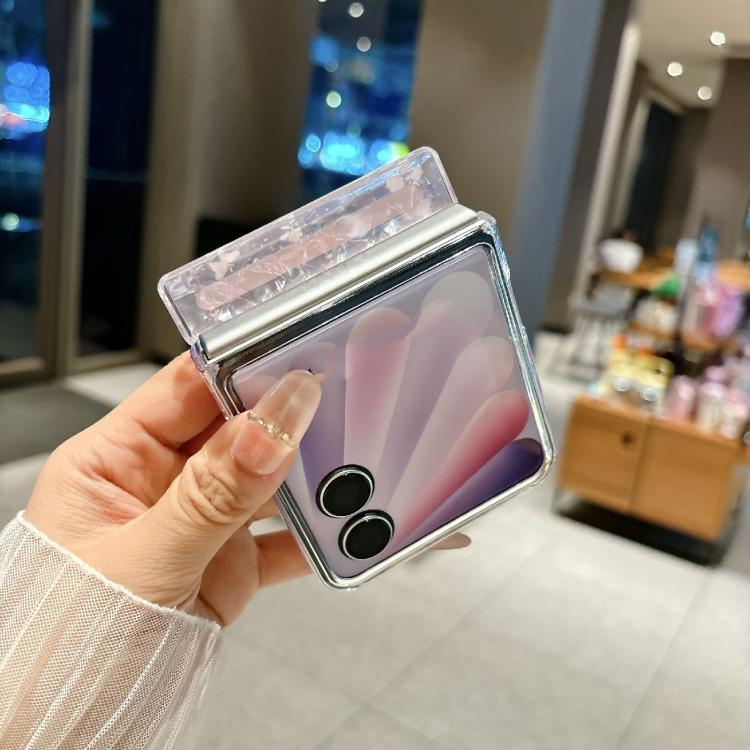Fresh Floral Shell Glitter Magnetic Shockproof Phone Case with Bracelet, For Xiaomi Mix Flip 2