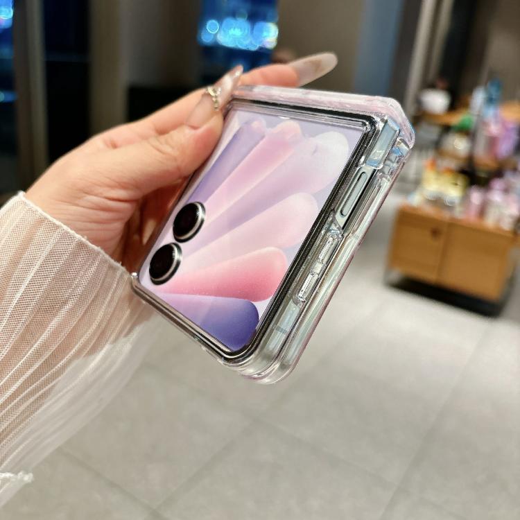Fresh Floral Shell Glitter Magnetic Shockproof Phone Case with Bracelet, For Xiaomi Mix Flip 2