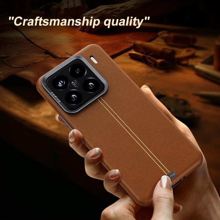 Jazz Series Retro Vegan Leather Textured Metal Frame Magnetic Phone Case, For Xiaomi 17, For Xiaomi 15S Pro, For Xiaomi 15 Pro, For Xiaomi 15, For Xiaomi 14 Pro, For Xiaomi 14