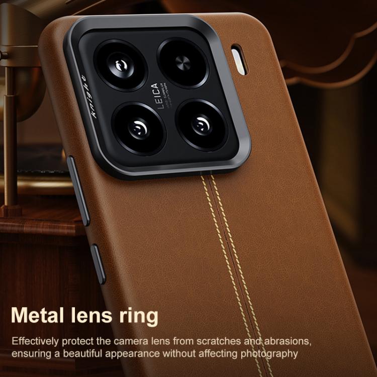 Jazz Series Retro Vegan Leather Textured Metal Frame Magnetic Phone Case, For Xiaomi 17, For Xiaomi 15S Pro, For Xiaomi 15 Pro, For Xiaomi 15, For Xiaomi 14 Pro, For Xiaomi 14
