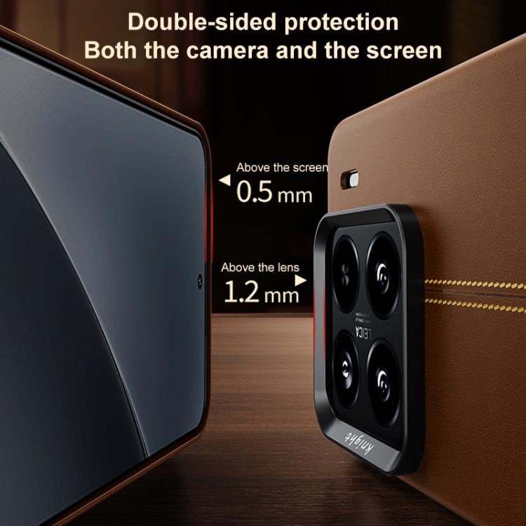 Jazz Series Retro Vegan Leather Textured Metal Frame Magnetic Phone Case, For Xiaomi 17, For Xiaomi 15S Pro, For Xiaomi 15 Pro, For Xiaomi 15, For Xiaomi 14 Pro, For Xiaomi 14