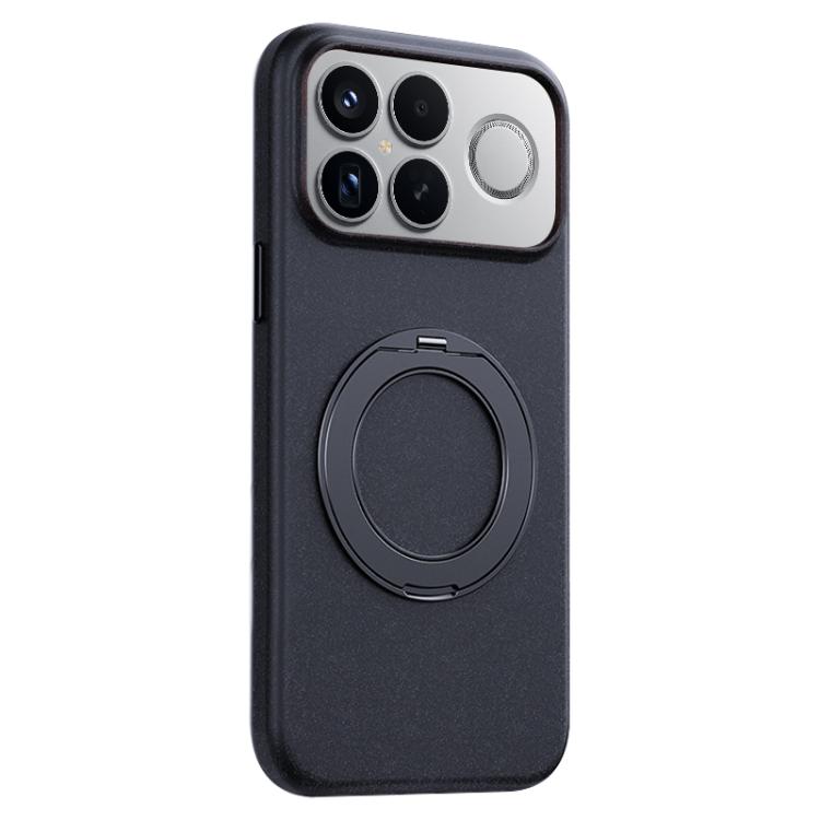 Boundless Series Rock Sand Magnetic Phone Case with 360 Degree Rotating Alloy Stand, For Redmi K90, For Redmi K90 Pro Max
