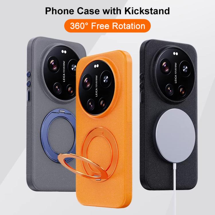 Boundless Series Rock Sand Magnetic Phone Case with 360 Degree Rotating Alloy Stand, For Redmi K90, For Redmi K90 Pro Max