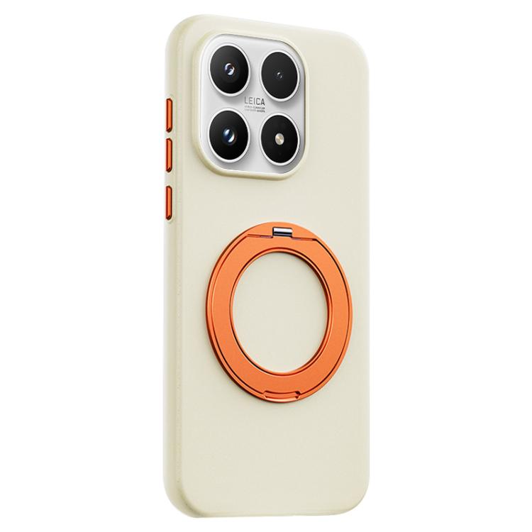Boundless Series Rock Sand Magnetic Phone Case with 360 Degree Rotating Alloy Stand, For Xiaomi 17 Ultra, For Xiaomi 17 Pro Max, For Xiaomi 17 Pro, For Xiaomi 17