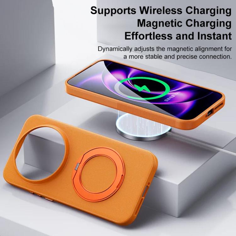 Boundless Series Rock Sand Magnetic Phone Case with 360 Degree Rotating Alloy Stand, For Xiaomi 17 Ultra, For Xiaomi 17 Pro Max, For Xiaomi 17 Pro, For Xiaomi 17