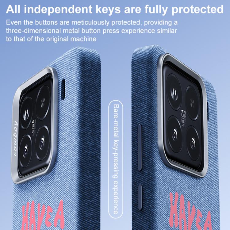 Beautiful Series Denim Texture Full Coverage Magnetic Phone Case, For Xiaomi 17, For Xiaomi 15S Pro, For Xiaomi 15 Pro, For Xiaomi 15, For Xiaomi 14 Pro, For Xiaomi 14
