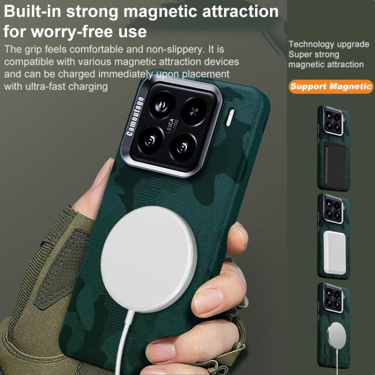 Camouflage Full Coverage Magnetic Shockproof Phone Case, For Xiaomi 15S Pro, For Xiaomi 15 Pro, For Xiaomi 15, For Xiaomi 14 Pro, For Xiaomi 14, For Xiaomi 13 Pro, For Xiaomi 13