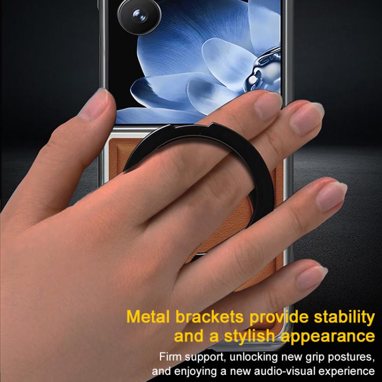 Foldable Screen Holder Electroplated Vegan Leather Phone Case, For Xiaomi Mix Flip