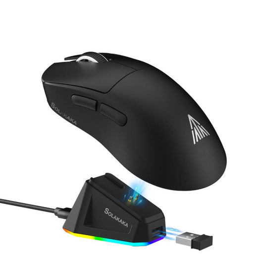 SOLAKAKA SM822 Tri-Mode 24000DPI 1000Hz Wireless Gaming Mouse with RGB Charging Dock