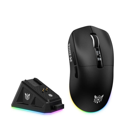 ONIKUMA DM07 24000DPI 2.4GHz, Wireless and Wired Tri-mode Mouse with RGB Magnetic Charging Dock