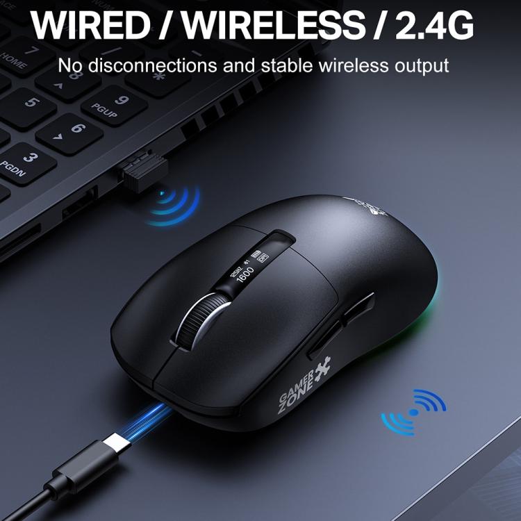 ONIKUMA DM07 24000DPI 2.4GHz, Wireless and Wired Tri-mode Mouse with RGB Magnetic Charging Dock