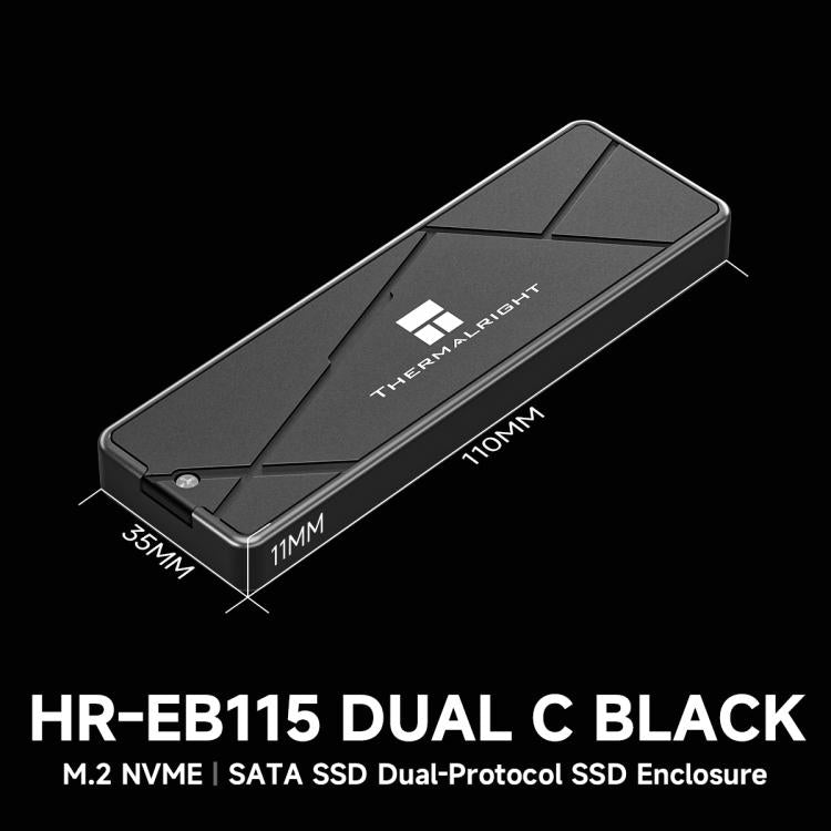 THERMALRIGHT HR-EB115 M.2 NVMe / SATA Dual Protocol SSD Enclosure with Type-C to Type-C Cable, EB115 Dual Protocol