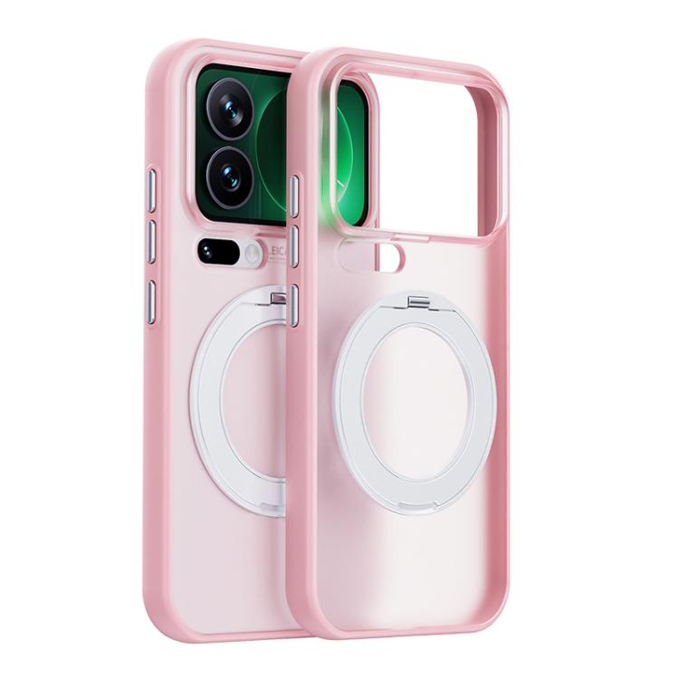 Boundless Transparent Series Skin Feel Frosted Clear Magnetic Phone Case with Rotating Holder, For Xiaomi 17 Pro Max, For Xiaomi 17 Pro, For Xiaomi 17