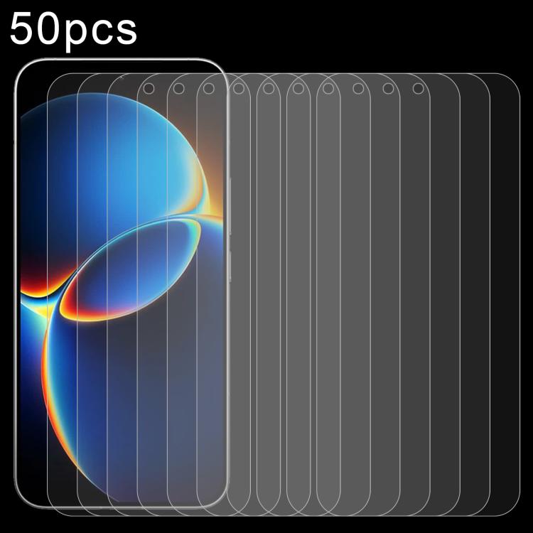 50pcs 0.18mm High Aluminum Tempered Glass Film, Support Fingerprint Unlocking, For Redmi 17C 4G, For Redmi K90 Ultra 5G, For Redmi K100 Pro 5G, For Xiaomi 17 Max 5G, For Redmi K90 Max 5G, For Xiaomi 17T Pro 5G