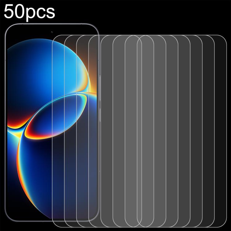 50pcs 0.18mm High Aluminum Tempered Glass Film, Support Fingerprint Unlocking, For Redmi 17C 4G, For Redmi K90 Ultra 5G, For Redmi K100 Pro 5G, For Xiaomi 17 Max 5G, For Redmi K90 Max 5G, For Xiaomi 17T Pro 5G