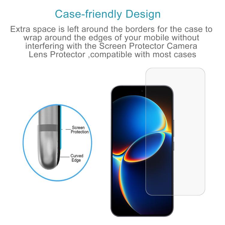 50pcs 0.18mm High Aluminum Tempered Glass Film, Support Fingerprint Unlocking, For Redmi 17C 4G, For Redmi K90 Ultra 5G, For Redmi K100 Pro 5G, For Xiaomi 17 Max 5G, For Redmi K90 Max 5G, For Xiaomi 17T Pro 5G