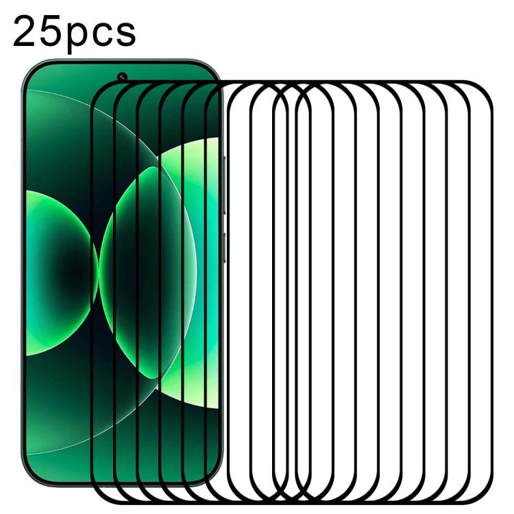 25pcs High Aluminum Full Screen Silk Printing Tempered Glass Film, Support Fingerprint Unlocking, For Xiaomi 17 Max 5G, For Redmi K90 Max 5G, For Xiaomi 17T Pro 5G