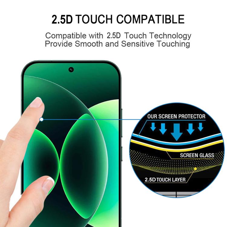 25pcs High Aluminum Full Screen Silk Printing Tempered Glass Film, Support Fingerprint Unlocking, For Xiaomi 17 Max 5G, For Redmi K90 Max 5G, For Xiaomi 17T Pro 5G