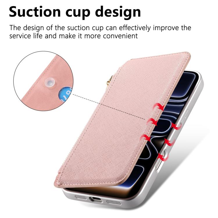 CaseNeo Precision Hole Silver-Edged Magnetic Zipper Wallet Cross-Grain Vegan Leather Phone Case, For Redmi Turbo 4 Pro, For Redmi Turbo 4, For Redmi Note 14 5G