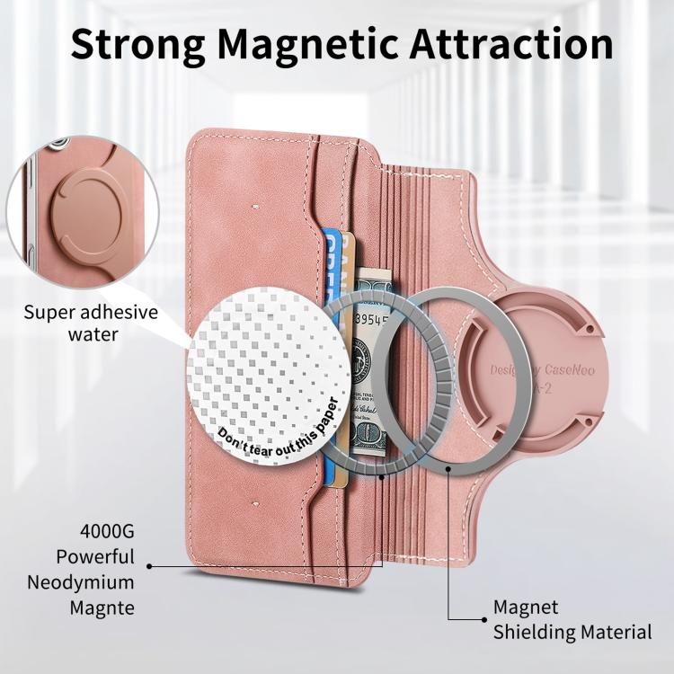 CaseNeo Precision Hole Silver-Edged Magnetic Zipper Wallet Cross-Grain Vegan Leather Phone Case, For Redmi Turbo 4 Pro, For Redmi Turbo 4, For Redmi Note 14 5G