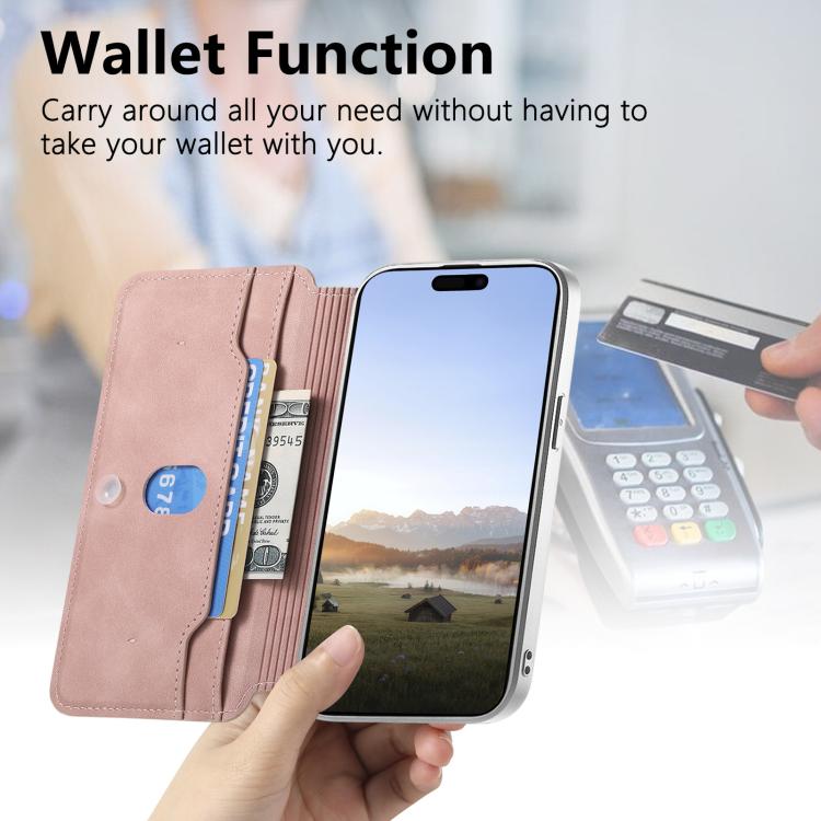 CaseNeo Precision Hole Silver-Edged Magnetic Zipper Wallet Cross-Grain Vegan Leather Phone Case, For Xiaomi 17