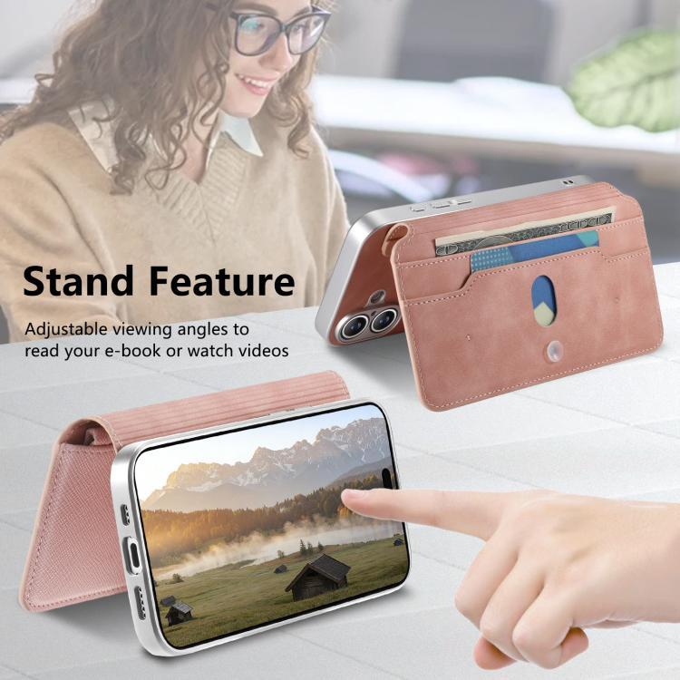 CaseNeo Precision Hole Silver-Edged Magnetic Zipper Wallet Cross-Grain Vegan Leather Phone Case, For Xiaomi 17