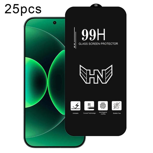 25pcs 0.18mm High Aluminum Large Arc Full Screen Tempered Glass Film, Support Fingerprint Unlocking, For Xiaomi 17 Max 5G, For Redmi K90 Max 5G