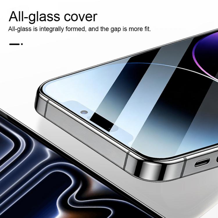 25pcs 0.18mm High Aluminum Large Arc Full Screen Tempered Glass Film, Support Fingerprint Unlocking, For Xiaomi 17 Max 5G, For Redmi K90 Max 5G