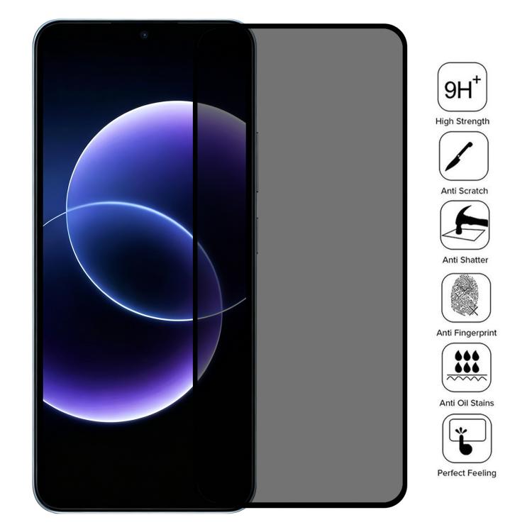25pcs Full Cover Anti-spy Silk Screen Tempered Glass Film, For Redmi 17C 4G, For Xiaomi Poco C81x 4G