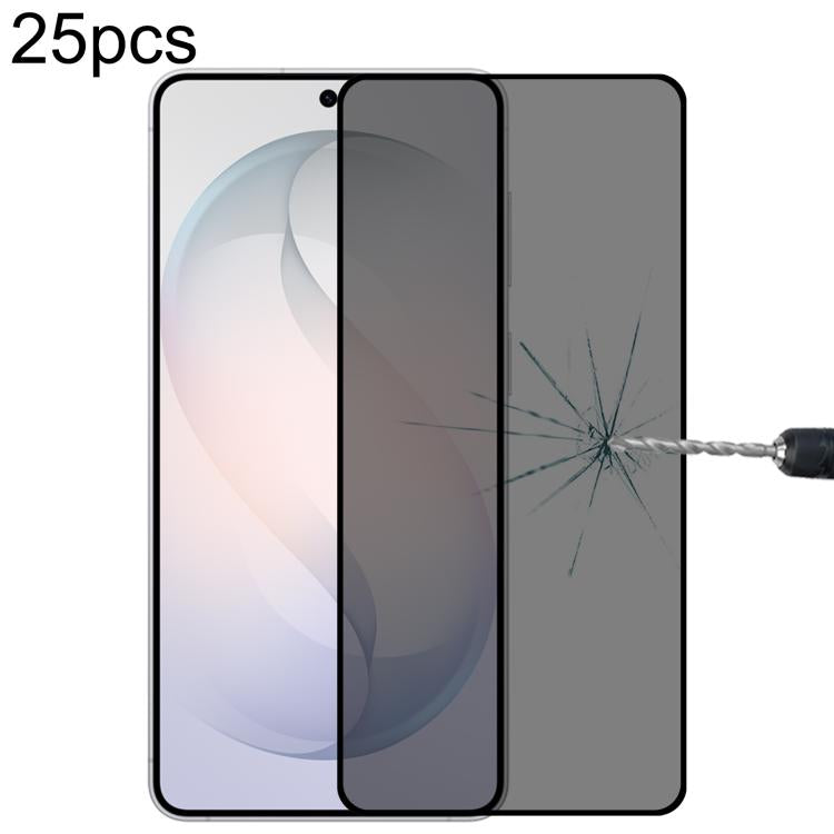 25pcs Full Cover Anti-peeping Tempered Glass Film,  Support Fingerprint Unlocking, For Galaxy S26 FE 5G