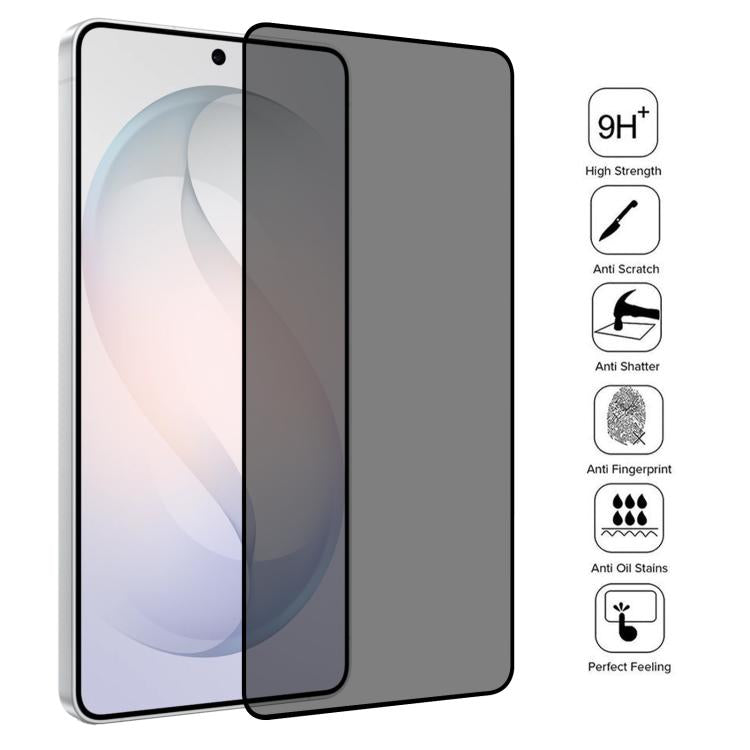 25pcs Full Cover Anti-peeping Tempered Glass Film,  Support Fingerprint Unlocking, For Galaxy S26 FE 5G